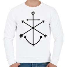 PRINTFASHION Minimal Anchor  - Férfi pulóver - Fehér