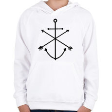 PRINTFASHION Minimal Anchor  - Gyerek kapucnis pulóver - Fehér