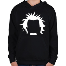 PRINTFASHION Minimalista Einstein - Gyerek kapucnis pulóver - Fekete