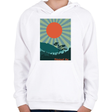 PRINTFASHION Minimalista Tájkép - Gyerek kapucnis pulóver - Fehér