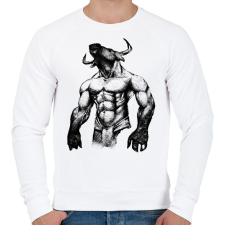 PRINTFASHION Minotaurus - Férfi pulóver - Fehér férfi pulóver, kardigán