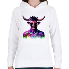 PRINTFASHION Minotaurusz_Zombi_1 - Női kapucnis pulóver - Fehér női pulóver, kardigán