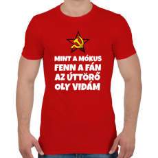 PRINTFASHION MINT A MÓKUS FENN A FÁN - Férfi póló - Piros