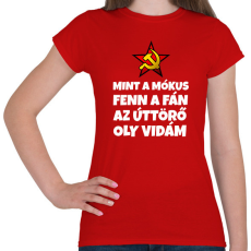 PRINTFASHION MINT A MÓKUS FENN A FÁN - Női póló - Piros