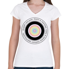 PRINTFASHION Mint a napóra - Női V-nyakú póló - Fehér