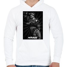 PRINTFASHION Mirage BW - Apex Legends - Férfi kapucnis pulóver - Fehér férfi pulóver, kardigán