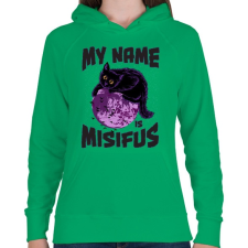 PRINTFASHION Misifus - Női kapucnis pulóver - Zöld női pulóver, kardigán