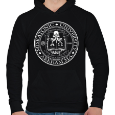 PRINTFASHION Miskatonic University - Férfi kapucnis pulóver - Fekete férfi pulóver, kardigán