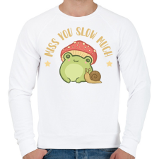 PRINTFASHION Miss you slow much - Férfi pulóver - Fehér férfi pulóver, kardigán