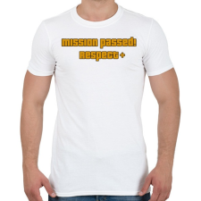 PRINTFASHION MISSION PASSED! RESPECT+ - Férfi póló - Fehér férfi póló