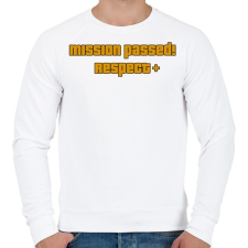 PRINTFASHION MISSION PASSED! RESPECT+ - Férfi pulóver - Fehér férfi pulóver, kardigán