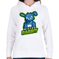 PRINTFASHION Mister Rabbit - Női kapucnis pulóver - Fehér női pulóver, kardigán