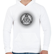 PRINTFASHION misztikus2 - Férfi kapucnis pulóver - Fehér