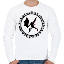 PRINTFASHION misztikus-sárkányos logo - Férfi pulóver - Fehér férfi pulóver, kardigán