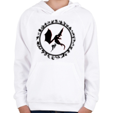 PRINTFASHION misztikus-sárkányos logo - Gyerek kapucnis pulóver - Fehér gyerek pulóver, kardigán