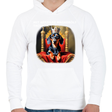 PRINTFASHION Mit képzelsz magadról - Férfi kapucnis pulóver - Fehér