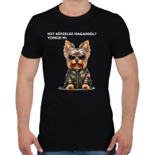 PRINTFASHION MIT KÉPZELSZ MAGARÓL - YORKIE - Férfi póló - Fekete férfi póló