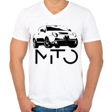 PRINTFASHION Mito Alfa - Férfi V-nyakú póló - Fehér