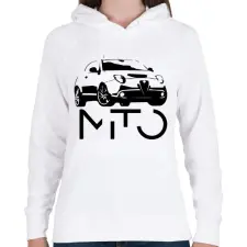 PRINTFASHION Mito Alfa - Női kapucnis pulóver - Fehér női pulóver, kardigán