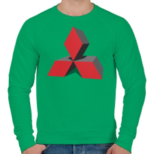 PRINTFASHION MITSUBISHI 3D - Férfi pulóver - Zöld férfi pulóver, kardigán