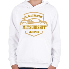 PRINTFASHION Mitsubishi sofőr - Gyerek kapucnis pulóver - Fehér