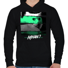 PRINTFASHION Mivan? - Férfi kapucnis pulóver - Fekete férfi pulóver, kardigán