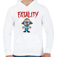 PRINTFASHION MK Raiden - Férfi kapucnis pulóver - Fehér