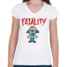 PRINTFASHION MK Raiden - Női V-nyakú póló - Fehér női póló