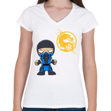 PRINTFASHION MK Sub Zero - Női V-nyakú póló - Fehér női póló