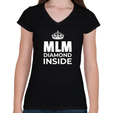 PRINTFASHION MLM DIAMOND INSIDE - Női V-nyakú póló - Fekete