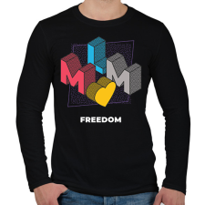 PRINTFASHION MLM FREEDOM - Férfi hosszú ujjú póló - Fekete férfi póló