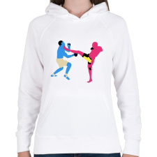 PRINTFASHION MMA - Női kapucnis pulóver - Fehér női pulóver, kardigán