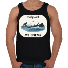 PRINTFASHION Moby Dick is my enemy - Férfi atléta - Fekete atléta, trikó