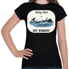 PRINTFASHION Moby Dick is my enemy - Női póló - Fekete női póló