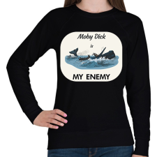PRINTFASHION Moby Dick is my enemy - Női pulóver - Fekete női pulóver, kardigán