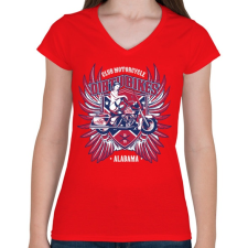 PRINTFASHION Mocskos motorok - Női V-nyakú póló - Piros női póló