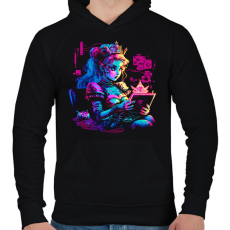 PRINTFASHION Modern hercegnő - Férfi kapucnis pulóver - Fekete