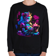 PRINTFASHION Modern hercegnő - Gyerek pulóver - Fekete gyerek pulóver, kardigán