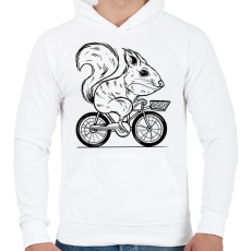 PRINTFASHION Mókus biciklin - Férfi kapucnis pulóver - Fehér