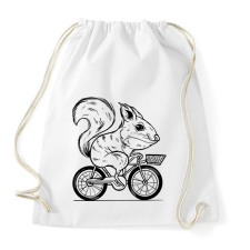 PRINTFASHION Mókus biciklin - Sportzsák, Tornazsák - Fehér tornazsák
