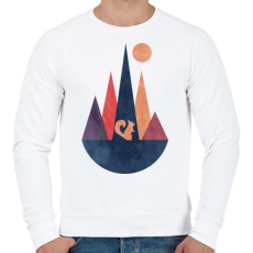 PRINTFASHION Mókus és hegyek 1 - Férfi pulóver - Fehér