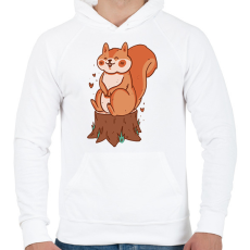 PRINTFASHION Mókus - Férfi kapucnis pulóver - Fehér