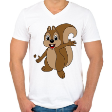 PRINTFASHION Mókus  - Férfi V-nyakú póló - Fehér