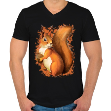 PRINTFASHION Mókus - Férfi V-nyakú póló - Fekete férfi póló