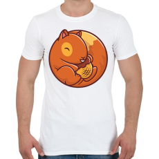 PRINTFASHION Mókus makkal - Férfi póló - Fehér