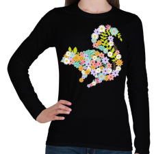 PRINTFASHION Mókus virág - Női hosszú ujjú póló - Fekete női póló