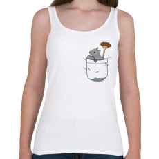 PRINTFASHION Mókus zsebben - Női atléta - Fehér