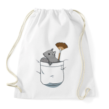 PRINTFASHION Mókus zsebben - Sportzsák, Tornazsák - Fehér tornazsák