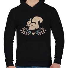 PRINTFASHION Mókusos  - Férfi kapucnis pulóver - Fekete
