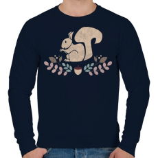 PRINTFASHION Mókusos  - Férfi pulóver - Sötétkék